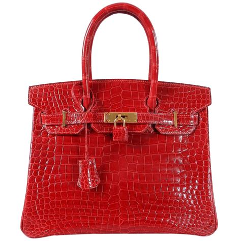 hermes red bags birkin|red crocodile birkin bag.